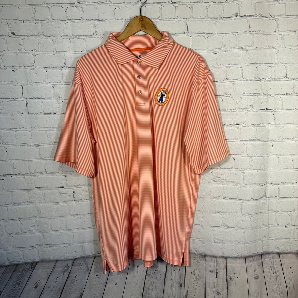 Putterboy Performance Mens XL Orange White Stripe 2014 US Open Pinehurst Polo